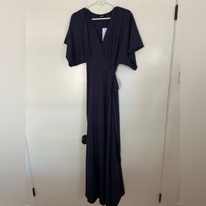 Women’s Navy Wrap Maxi Dress